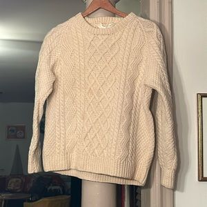 Handknit made in the Republic of Ireland. Vintage classic cable sweater.